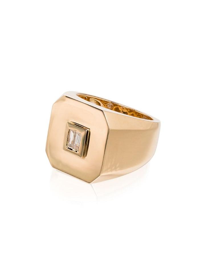 Shay 18kt Yellow Gold Diamond Signet Ring