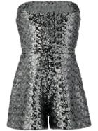 Alexis Strapless Playsuit - Silver