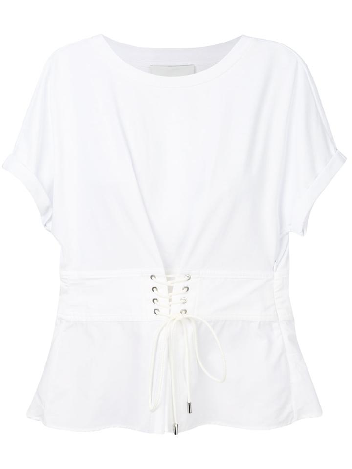 3.1 Phillip Lim Corseted-waist T-shirt - White
