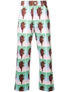 The Silted Company Palm Print Trousers - Green