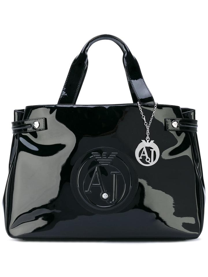 Armani Jeans High Shine Tote Bag - Black