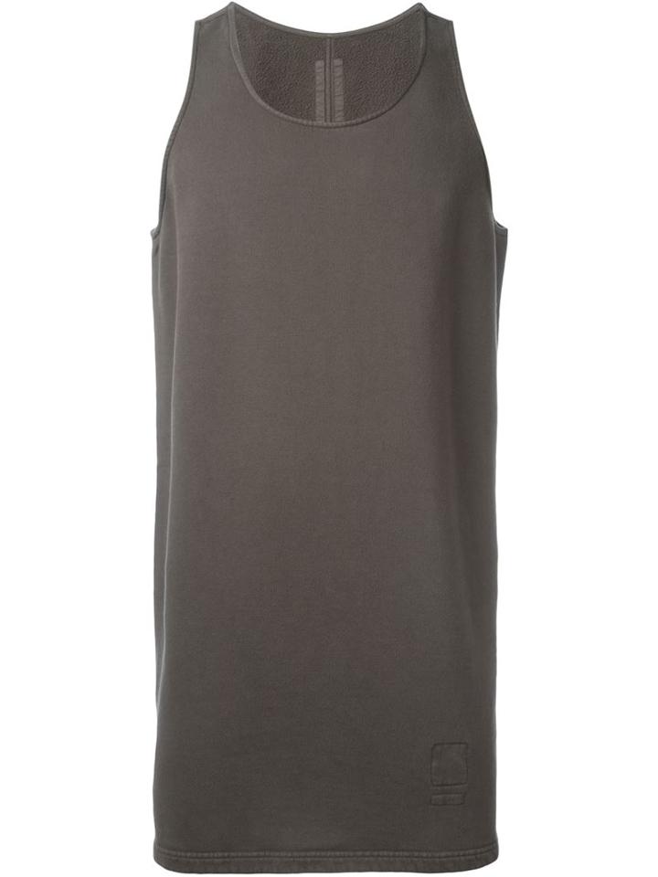 Rick Owens Drkshdw Elongated Tank Top, Men's, Size: S, Grey, Cotton