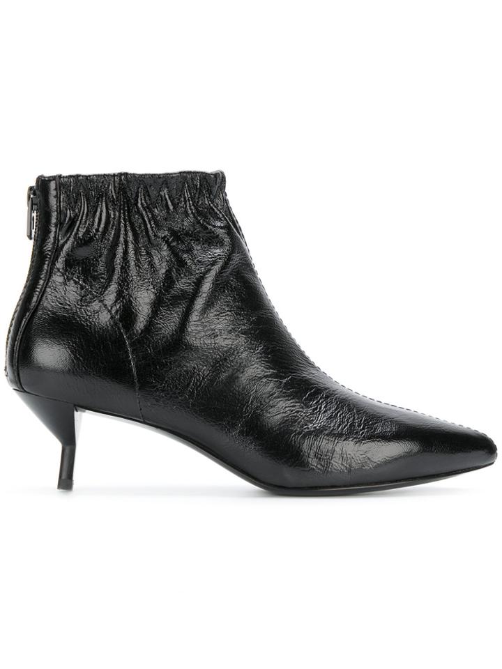 3.1 Phillip Lim Creased Kitten Heel Ankle Boots - Black