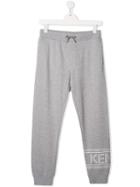 Kenzo Kids Printed Logo Casual Trousers - Grey
