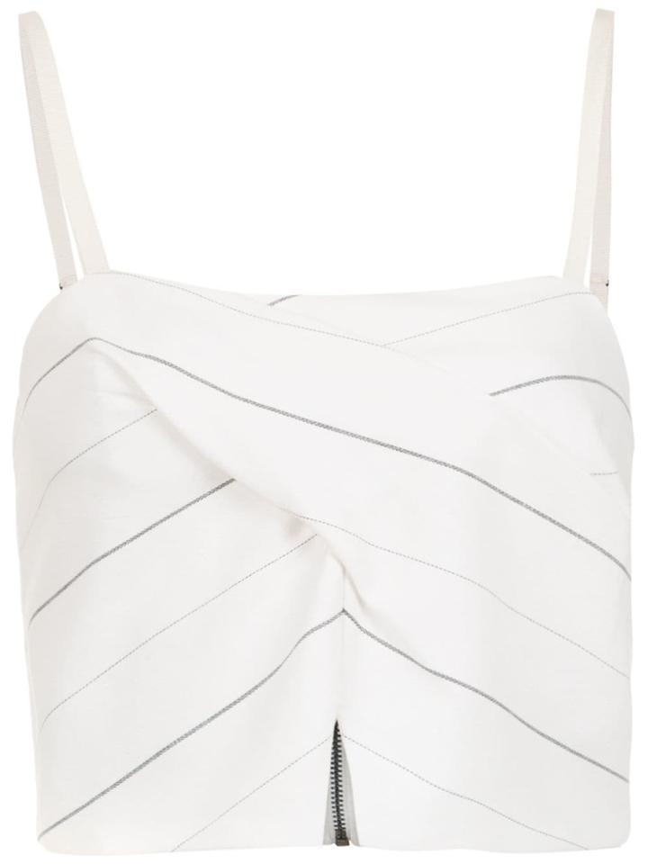 Tufi Duek Striped Cropped Top - White