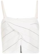 Tufi Duek Striped Cropped Top - White