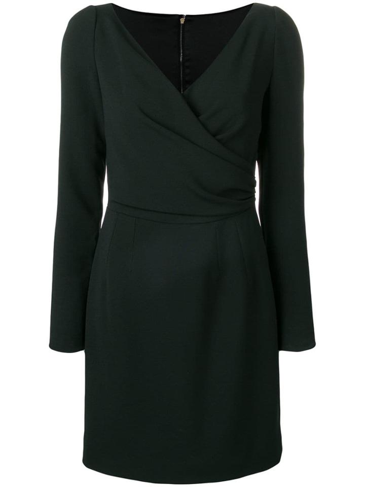 Dolce & Gabbana Long Sleeve Wrap Mini Dress - Black