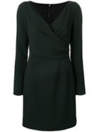 Dolce & Gabbana Long Sleeve Wrap Mini Dress - Black