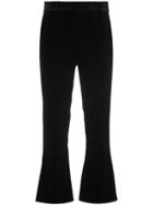 Frame Denim Cropped Velvet Trousers - Black