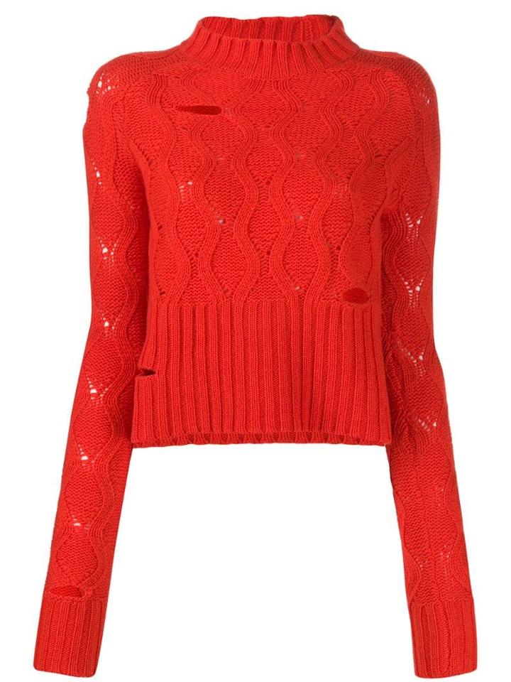 Zoe Jordan Distressed Effect Jumper - Orange