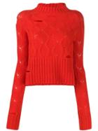 Zoe Jordan Distressed Effect Jumper - Orange