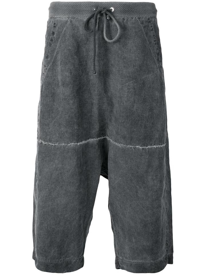 Lost & Found Rooms Drawstring Waistband Shorts, Men's, Size: Xs, Grey, Linen/flax/cotton