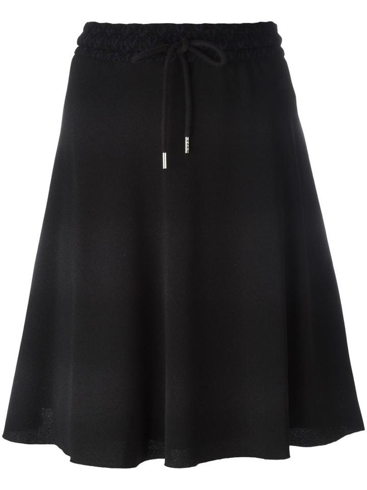 See By Chloé Embroidered Trim Drawstring Skirt, Women's, Size: 36, Black, Polyester/spandex/elastane/viscose