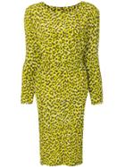 Yves Saint Laurent Vintage Leopard Print Longsleeved Dress - Green