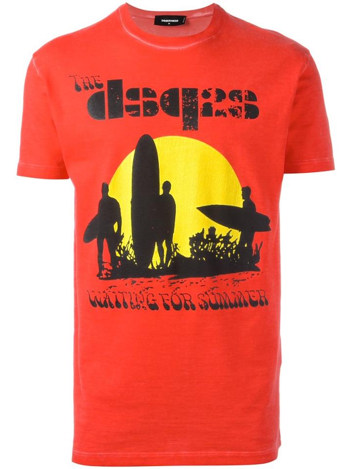 Dsquared2 Surfer Sunset T-shirt - Yellow & Orange