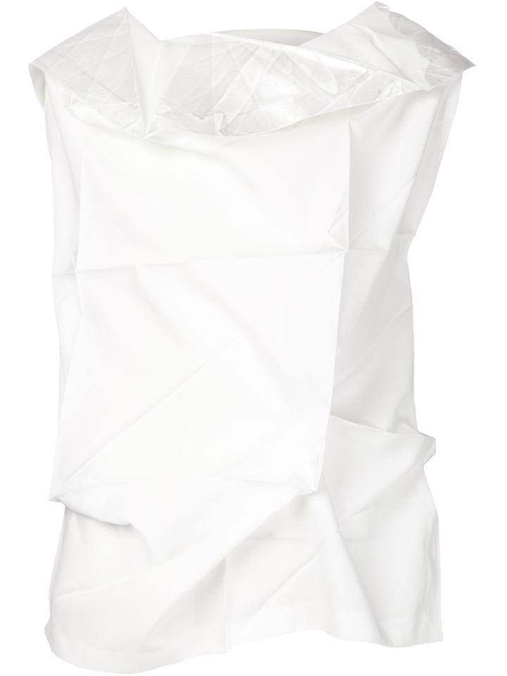 Issey Miyake Crinkly Sleeveless Blouse, Women's, Size: 3, White, Polyester