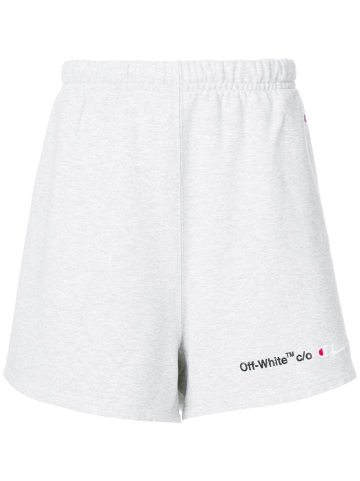 Off-white Logo Track Shorts - Grey