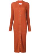 Maison Margiela Long Length Ribbed Cardigan, Women's, Size: Medium, Yellow/orange, Wool