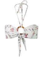 Patbo Printed Bikini Top - White