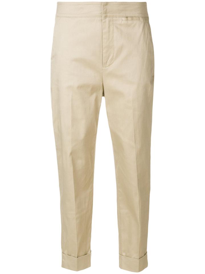 L'autre Chose Cropped Slim Trousers - Nude & Neutrals