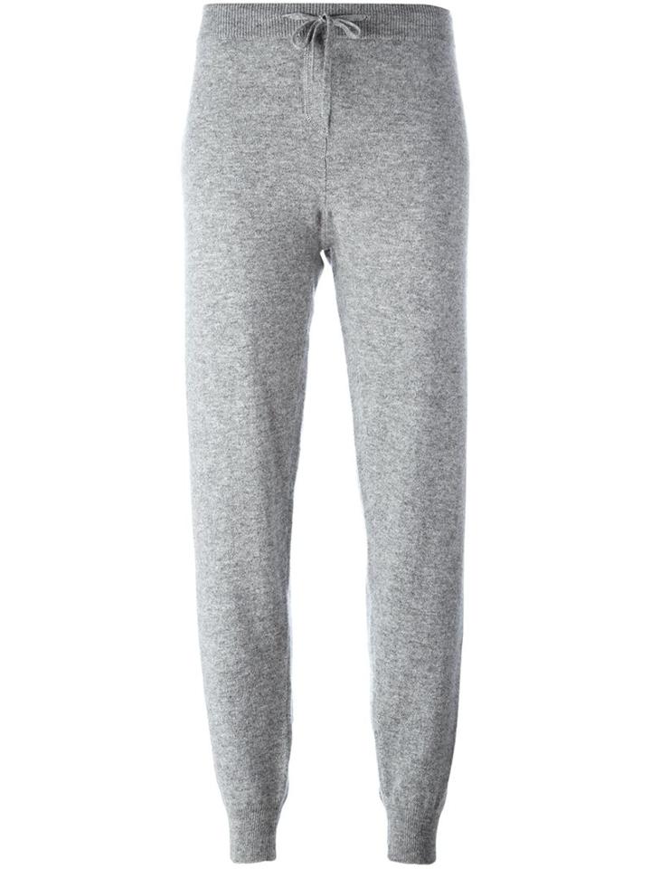 Chinti And Parker Vertical Stripe Track Pants, Women's, Size: Small, Grey, Cashmere