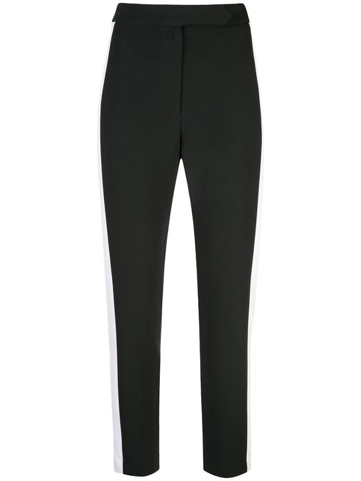 Milly Side Stripe Slim Trousers - Black