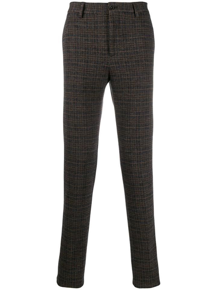 Etro Checked Trousers - Grey