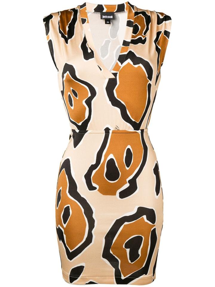 Just Cavalli Abstract Print Mini Dress - Neutrals