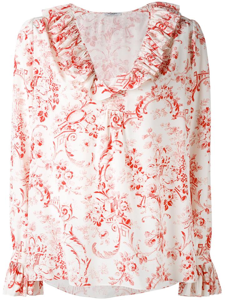 Vilshenko - Floral Detail Shirt - Women - Silk - 10, Nude/neutrals, Silk