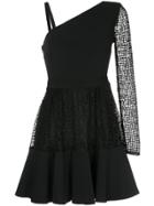 David Koma Asymmetric Flared Dress - Black