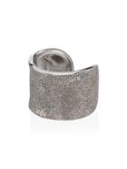 Carolina Bucci Florentine 18k White Gold Cuff Ring - Metallic