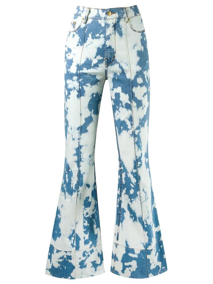 Amapô High Waist Flared Jeans, Women's, Size: 34, Blue, Cotton/elastodiene