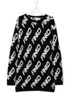 Pinko Kids Teen Logo Knit Dress - Black