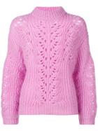 Iro Crochet Turtleneck Sweater - Pink