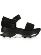 Marni Techno Fabric Sandals, Women's, Size: 40, Black, Polyester/rubber