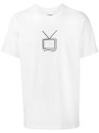 Rag & Bone Television Print T-shirt, Men's, Size: Medium, White, Cotton