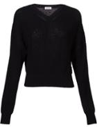 En Route V-neck Sweater, Women's, Black, Cotton