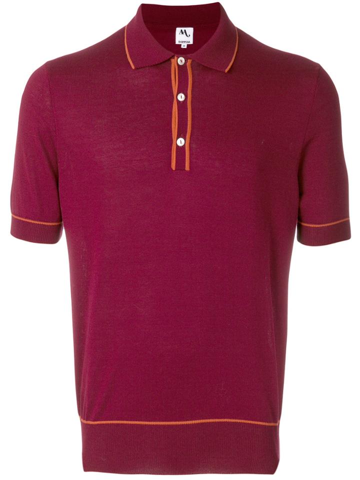Doppiaa Contrast Trim Polo Shirt - Red