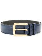 Kiton Stitch Detail Belt - Blue