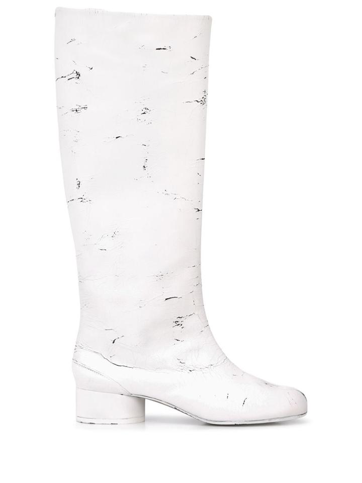 Maison Margiela Distressed Tabi Boots - White