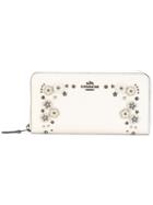 Coach Studded Zip Around Wallet - White