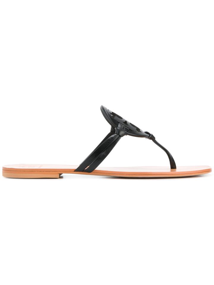 Tory Burch Logo Sandals - Black
