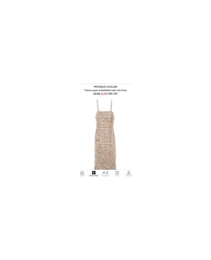 Monique Lhuillier Tiered Sequin Tulle Midi Dress - Unavailable