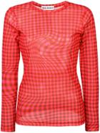 Molly Goddard Checked Fitted Blouse - Red