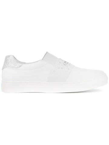 Cesare Paciotti 4us Kids Slip-on Studded Sneakers - White