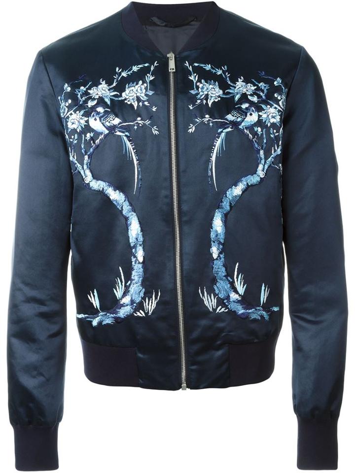 Alexander Mcqueen Tree Embroidered Bomber Jacket