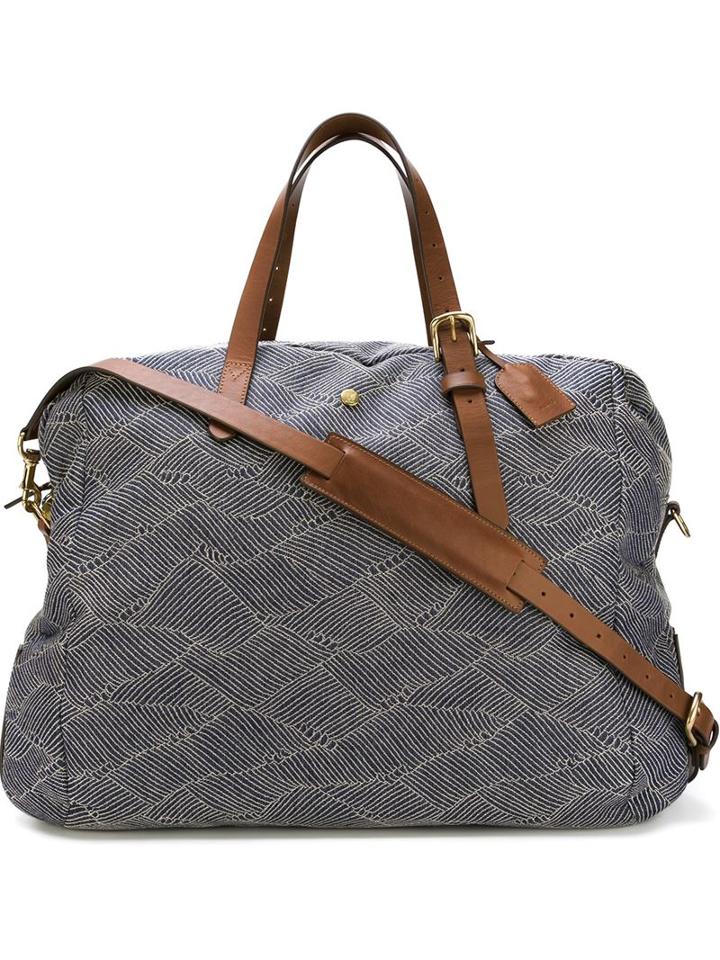 Mismo M/s Everything Holdall, Blue, Cotton/polyurethane/leather