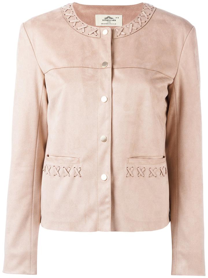 Stitched Detail Jacket - Women - Polyester - 8, Pink/purple, Polyester, Urbancode