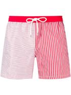 Eleventy Contrast Stripe Swim Shorts - Red
