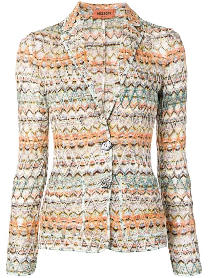 Missoni Zig-zag Knitted Blazer - Orange